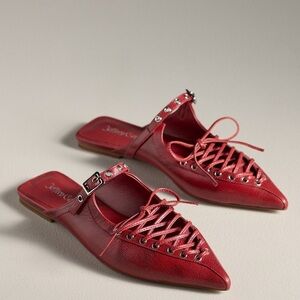 Juicy Couture Red Lace-Up Mules from Anthropologie